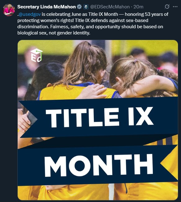 Title IX Is Back Where It Belongs — Protecting Women and Girls title ix month