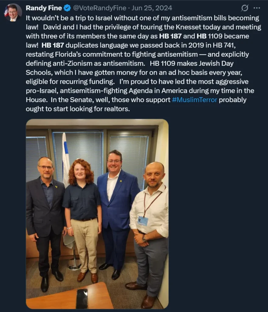 randy fine antisemitism bills